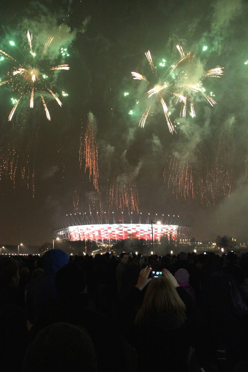 Silvesterfeier im Nationalstadion Warschau zum Jahreswechsel 2013/14